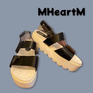 MHeartM Black Patent Platform Sandals 40